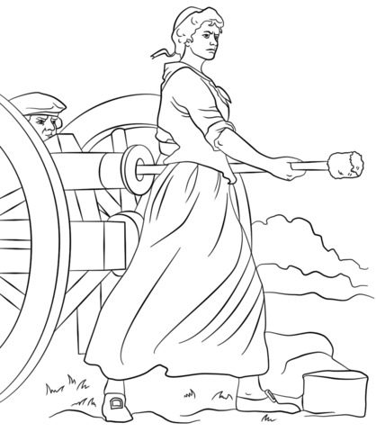 418x480 Molly Pitcher Coloring Page Free Printable Coloring Pages