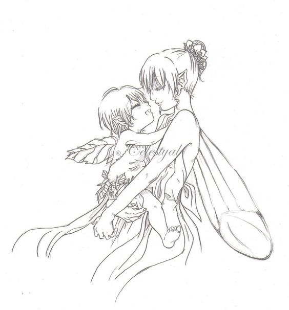 564x606 Fairy drawings Fairy Mom And Her Baby By ~celestyal