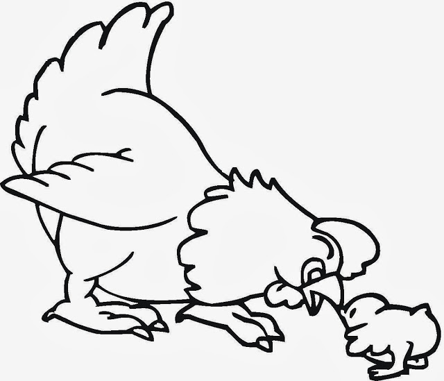640x549 Colour Drawing Free Wallpaper Hen And Chicken Mom Baby Drawing