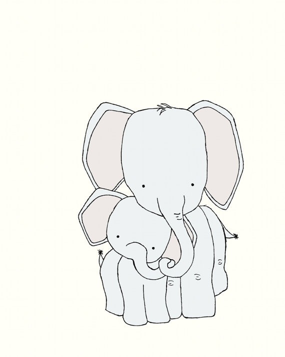 570x715 Elephant Nursery Art