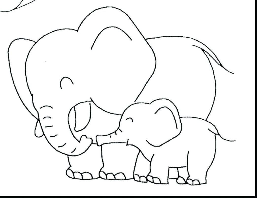 1043x801 Baby Elephant Coloring Pages Print Best Adult To And Free