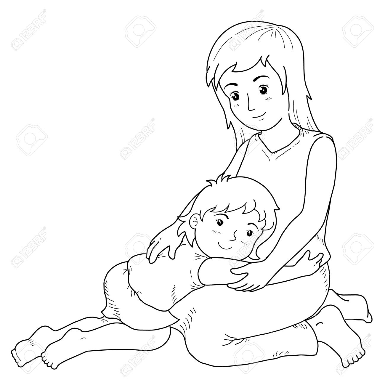 1300x1300 Mother And Child Drawing Collection