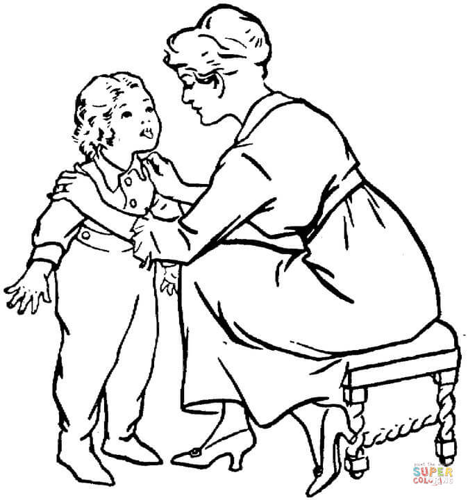 674x720 Mother Hugging Her Child Coloring Page Free Printable Coloring Pages