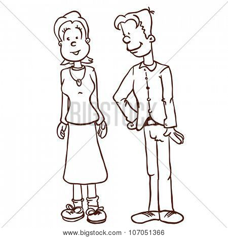 450x470 Simple Black White Mom Dad Cartoon Image Amp Photo Bigstock