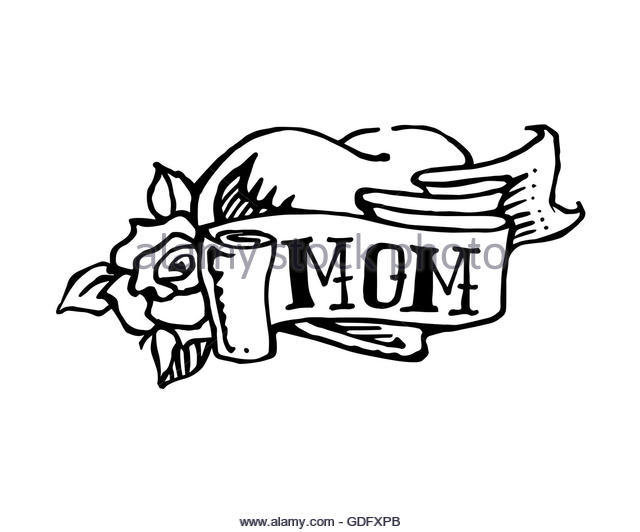 640x532 Love Mom Tattoo Black And White Stock Photos Amp Images