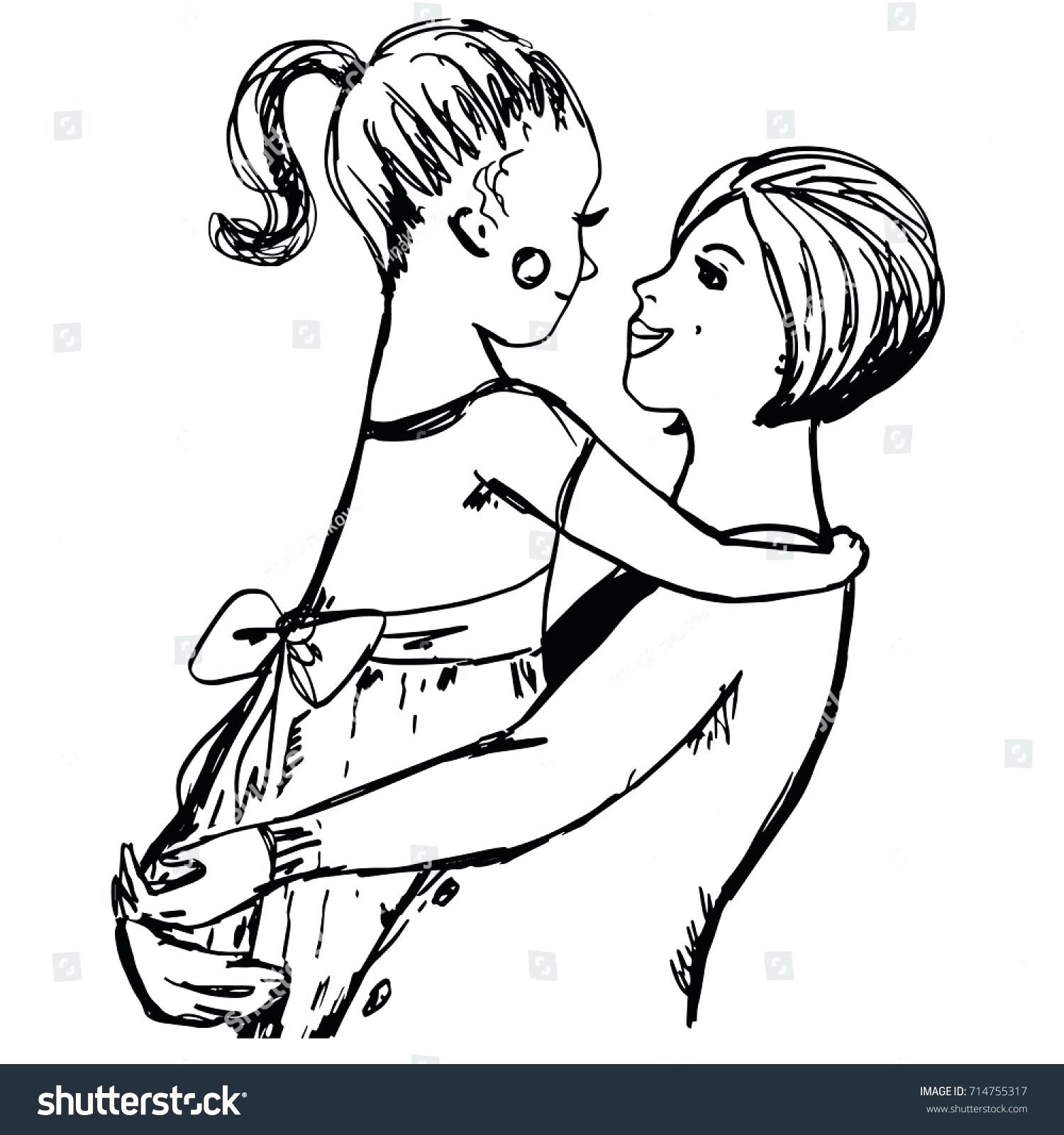 1500x1600 Coloring Mother And Daughter Coloring Pages I Love You Mom