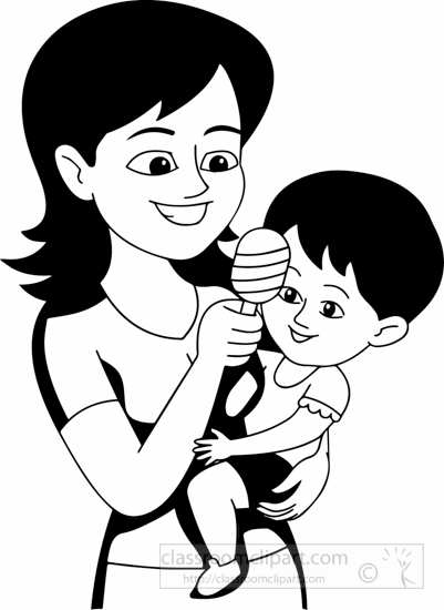 401x550 Mother And Baby Clipart Black And White