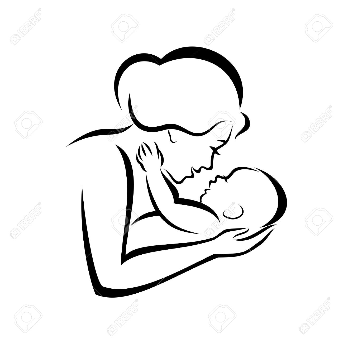 Mom Holding Baby Drawing at GetDrawings | Free download