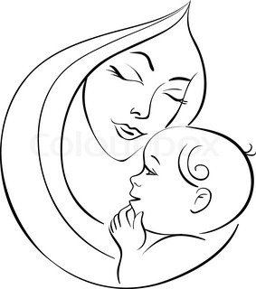 283x320 Vector Illustration Of A Mother Holding Her Baby Stock Vector