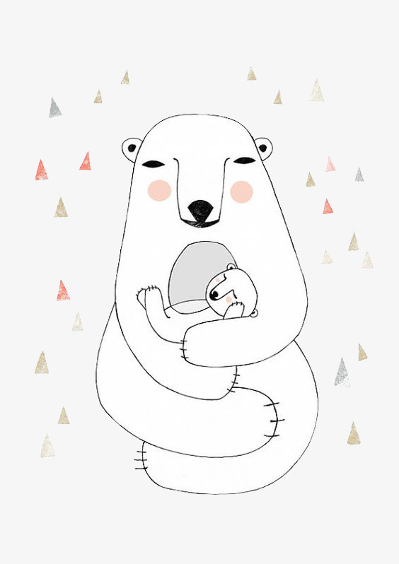 564x798 Bear Mom Holding Baby, White, Lazy Bear, Cartoon Png And Psd File