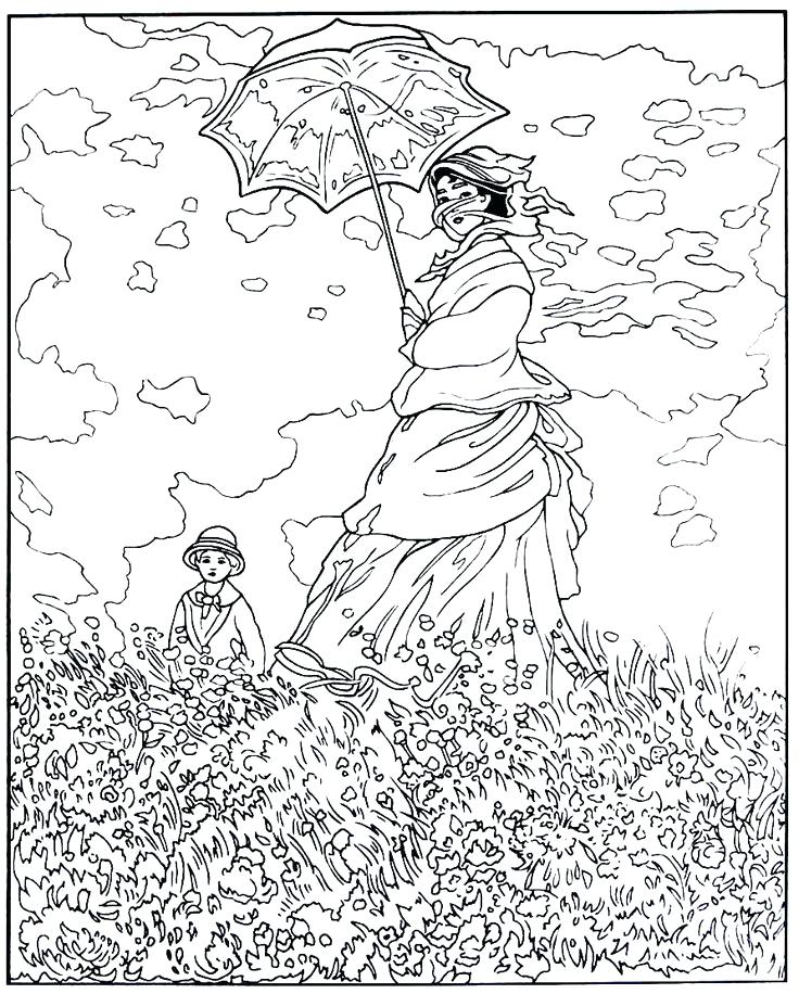 736x916 Monet Coloring Pages