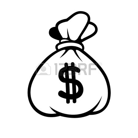 450x450 Euro Money Icon With Bag On White Background. Vector Illustration