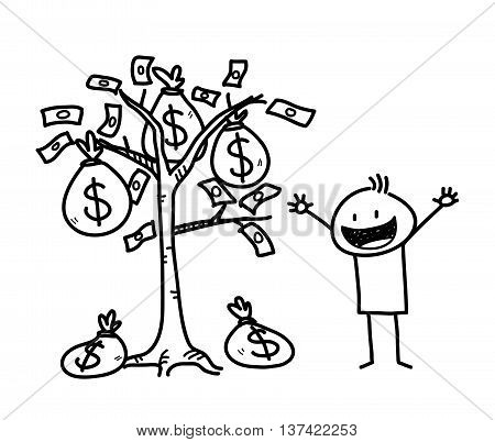 450x402 Money Tree Business Stick Figure Vector Amp Photo Bigstock