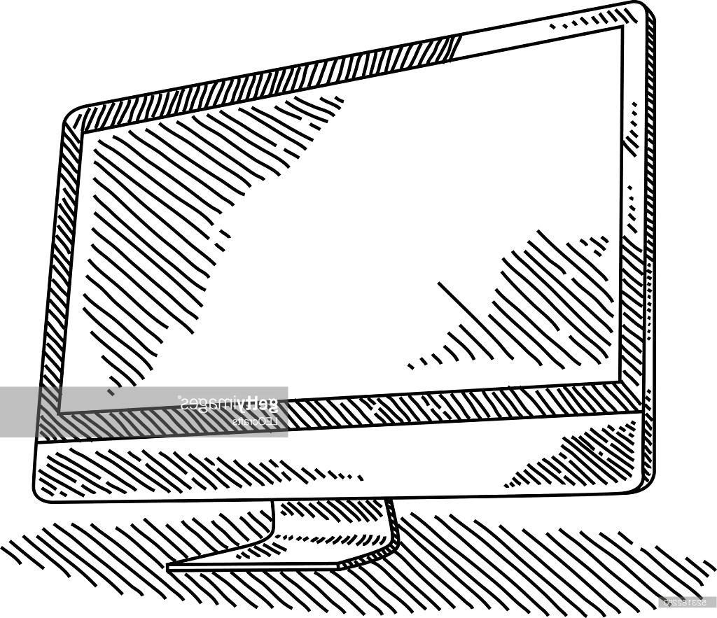 1024x883 Top 10 Puter Monitor Drawing Vector Image