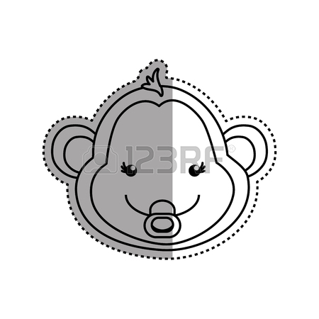 450x450 Monkey Cartoon Drawing Animal Vector Icon Illustration Royalty