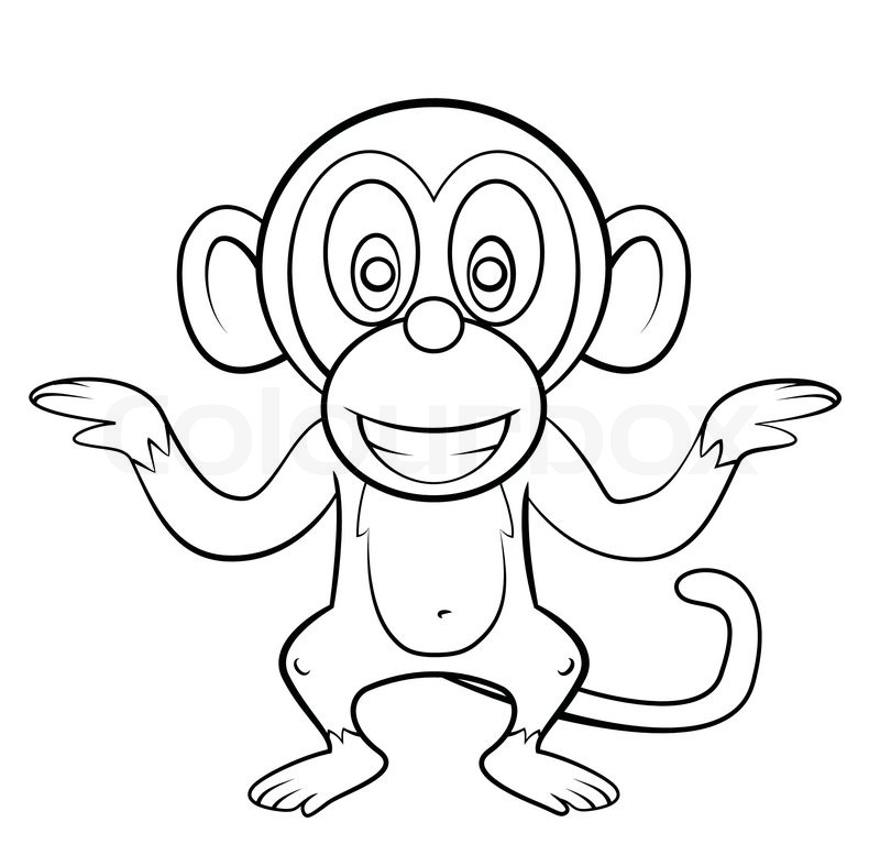 800x787 Monkey Cartoon Stock Vector Colourbox