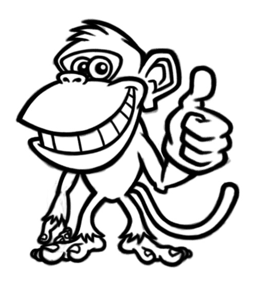 500x548 Monkey Cartoon Character Sketch