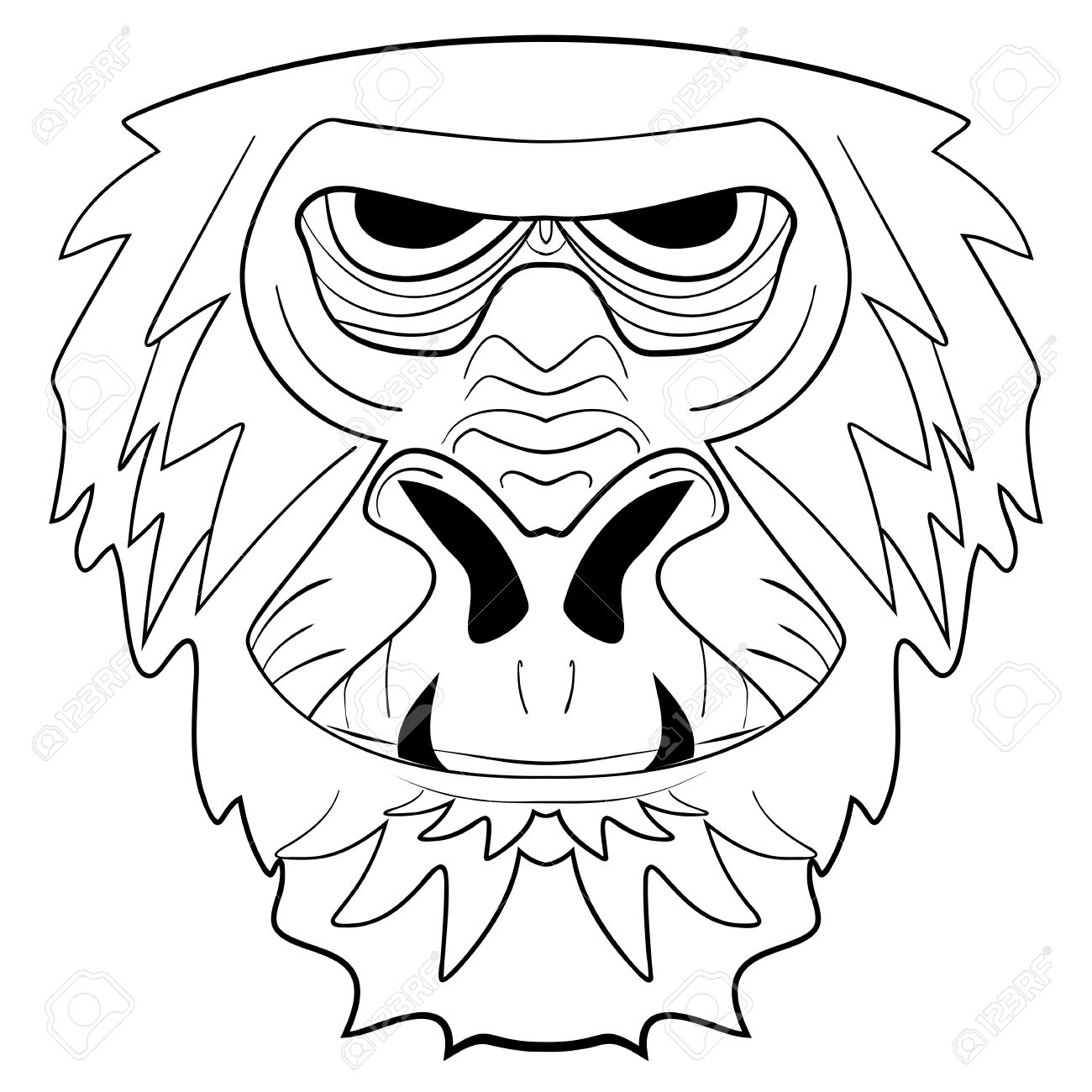 1300x1300 The Graphic Image Of The Monkey, Monkey Head, The Face. Drawing