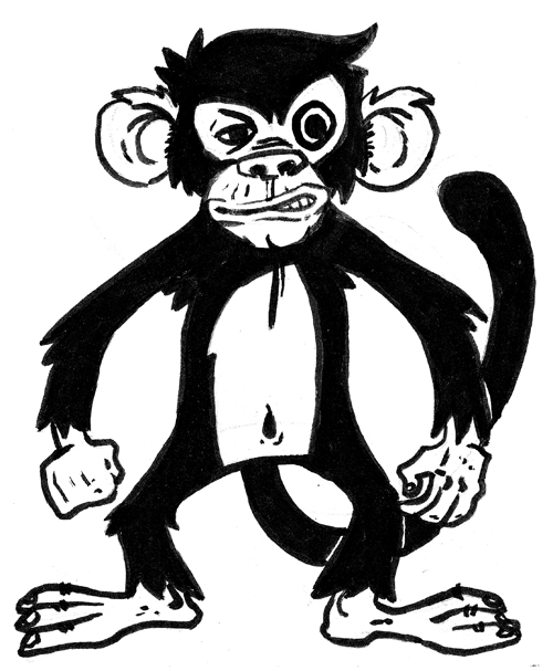 500x607 Monkey Sketch By Saneaureti