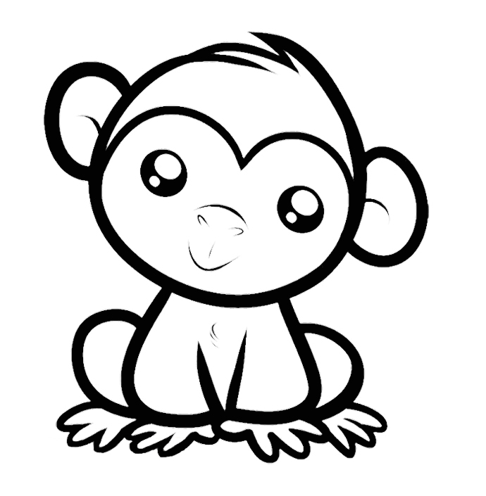 690x705 Gallery Cute Easy Monkey Drawings,