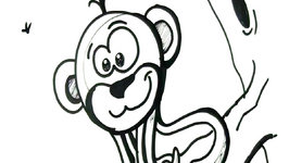 266x150 How To Draw A Monkey Easy Step By Step Tutorial Video By Elearnin