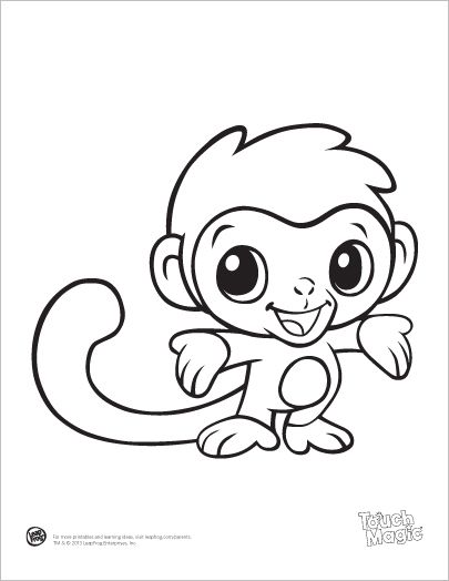 405x524 Drawn Baby Animal Cute Monkey
