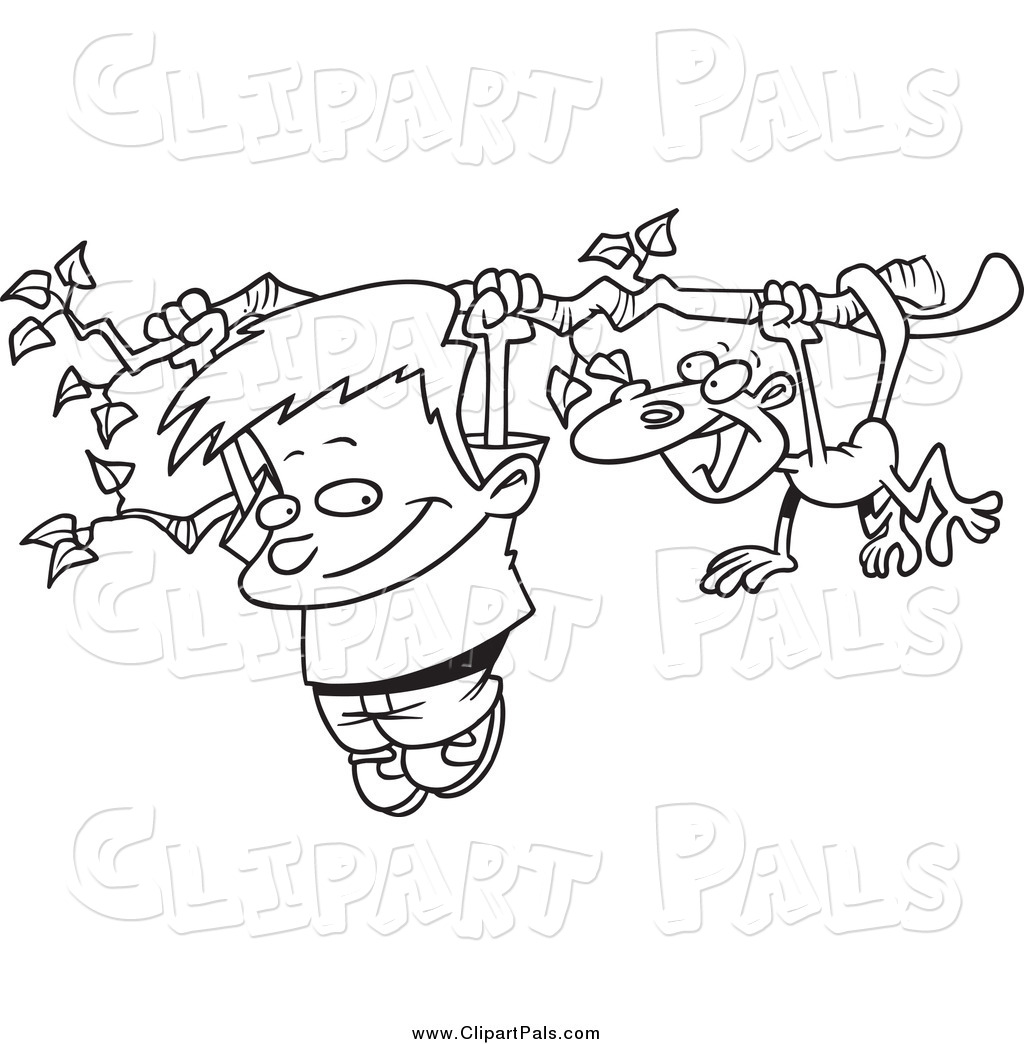 1024x1044 Pal Clipart Of Blacknd White Boynd Monkey Hanging