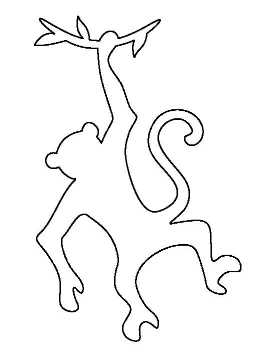 550x712 Hanging Monkey Pattern. Use The Printable Outline For Crafts