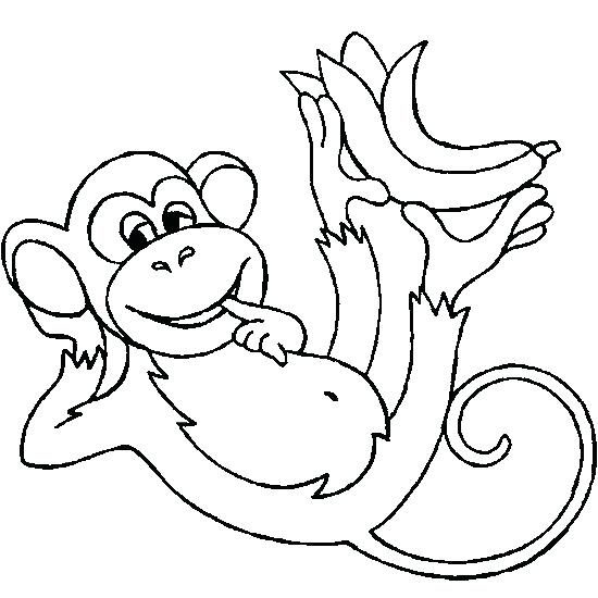 550x550 Coloring Pages Of Monkeys To Print Download Monkey Head