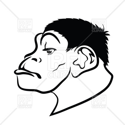 400x400 Head Of Monkey In Profile Royalty Free Vector Clip Art Image