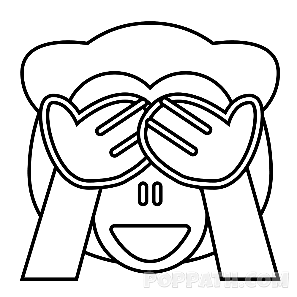 1000x1000 How To Draw A See No Evil Emoji Pop Path