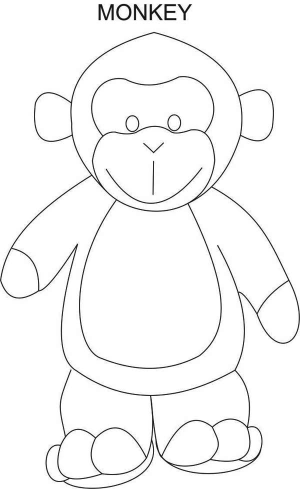 600x978 Monkey Drawing Coloring Page