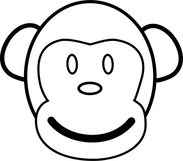 600x527 Monkey Line Art Free Vector In Open Office Drawing Svg ( Svg