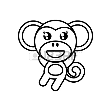 450x450 Draw Monkey Animal Comic Vector Illustration Eps 10 Royalty Free