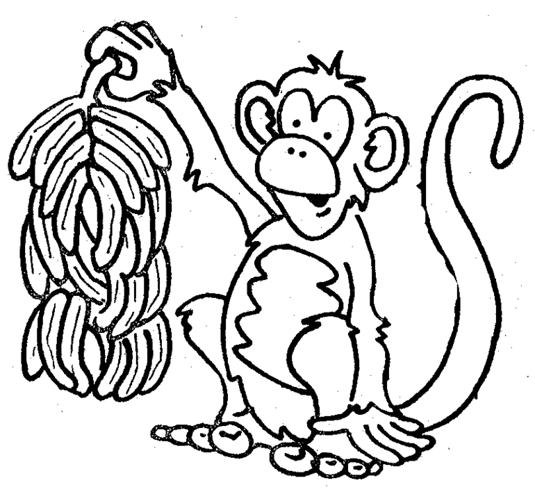 770x711 Monkey Black And White Clipart