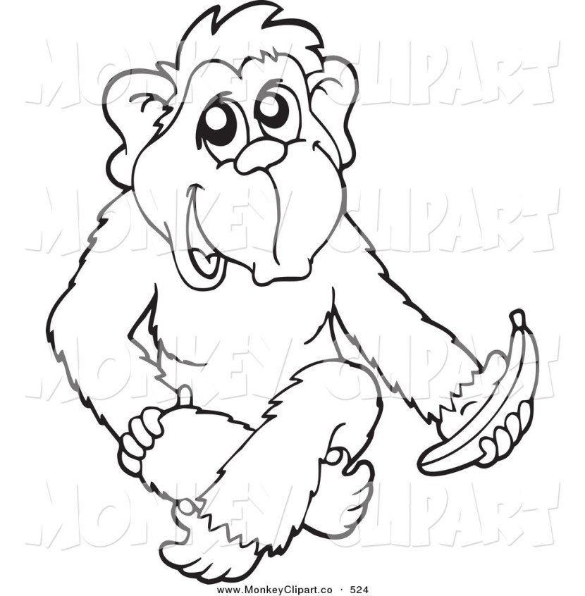 830x846 Best Monkey Outline