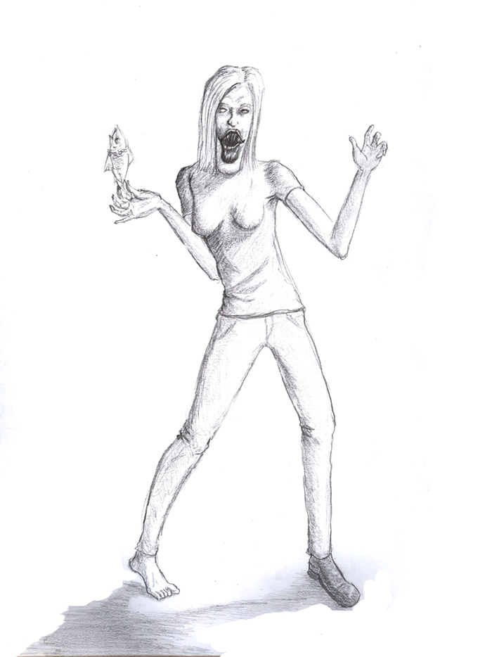 700x934 Monkey + Seal Saturday Process The Monster Lady