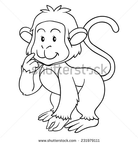 450x470 Security Outline Of A Monkey Year The Clipart Pencil And