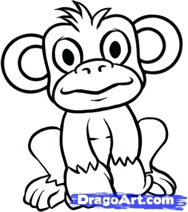 639x720 Drawings Of Monkeys Simple Drawings Of Monkeys Cartoon Monkey