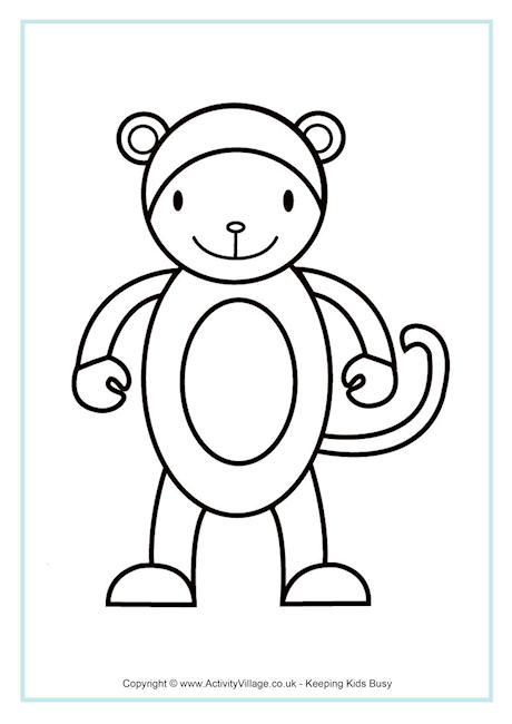 460x650 Monkey Colouring Pages