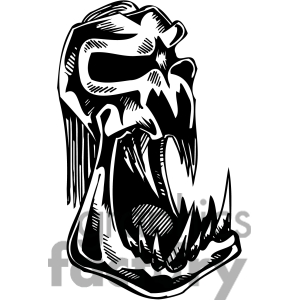 300x300 Royalty Free Evil Skull Tattoo Design Clipart Image, Picture Art