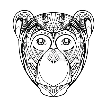416x416 Drawn Totem Pole Monkey