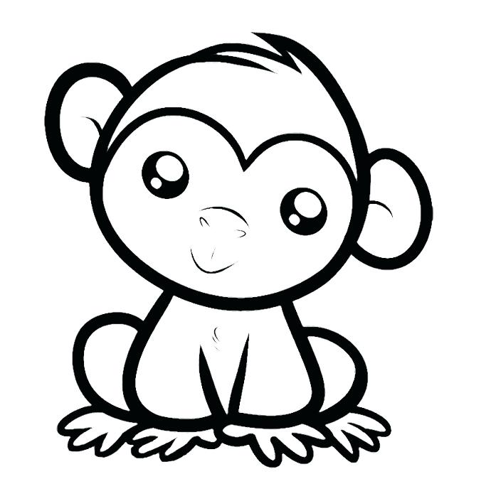 690x705 Monkey Coloring Pages Media