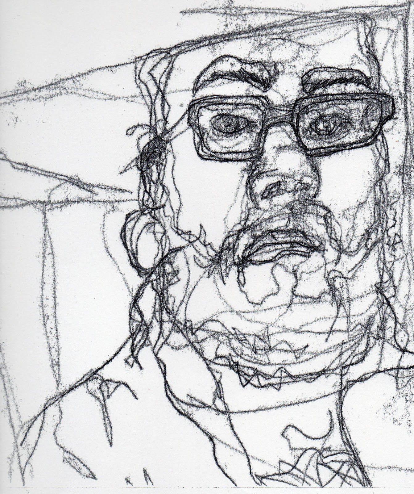 1342x1600 Personal Space [Suit] Mono Print Self Portrait.