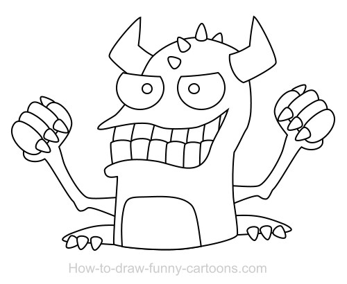 500x410 Drawing A Monster Cartoon