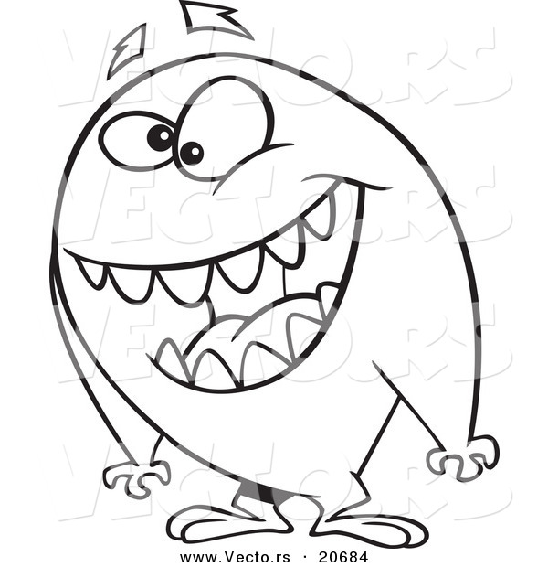 600x620 Vector Of A Cartoon Friendly Monster