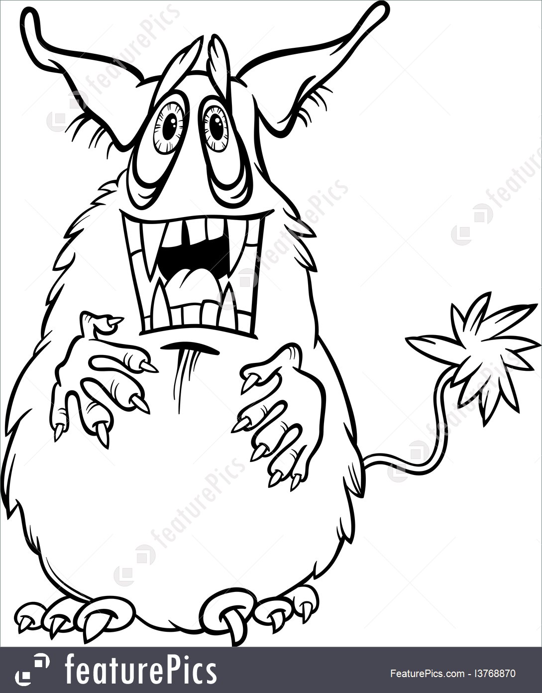 1089x1392 Cartoon Monster For Coloring Illustration