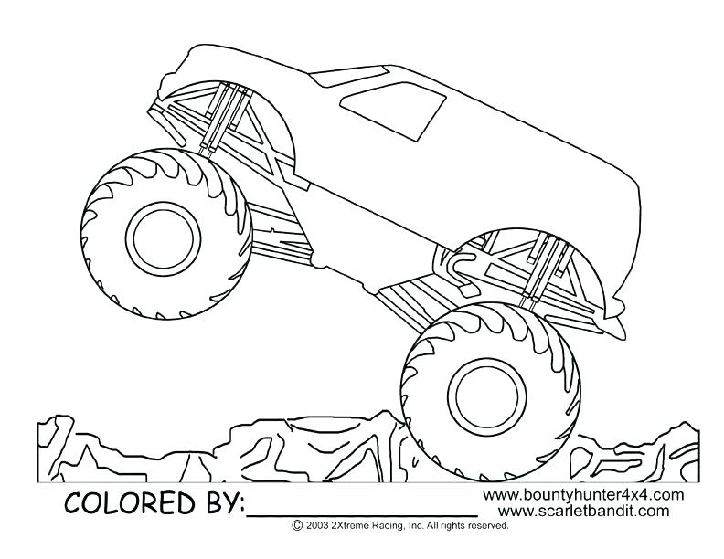 792x612 Monster Truck Colouring Template