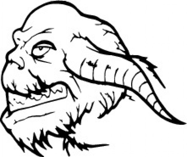 626x524 Monster Face With Horns Vector Clip Art Vector Free Download