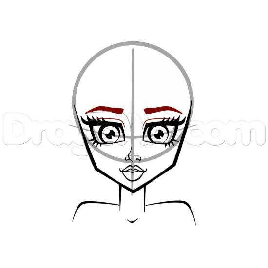 550x550 Monster High Face Drawing Lesson Step 6 Drawing